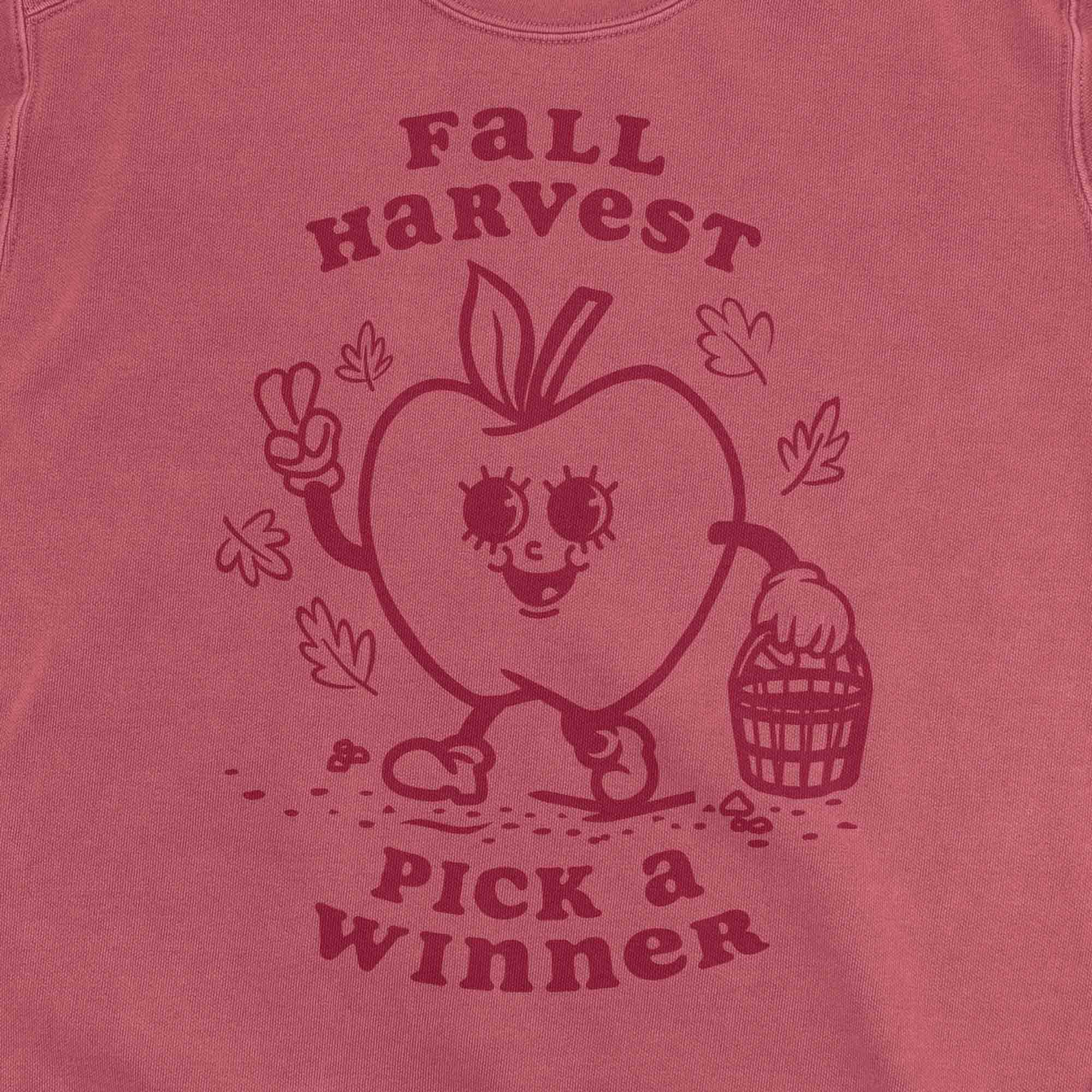 Fall Harvest Apple Picking Vintage Wash Crewneck