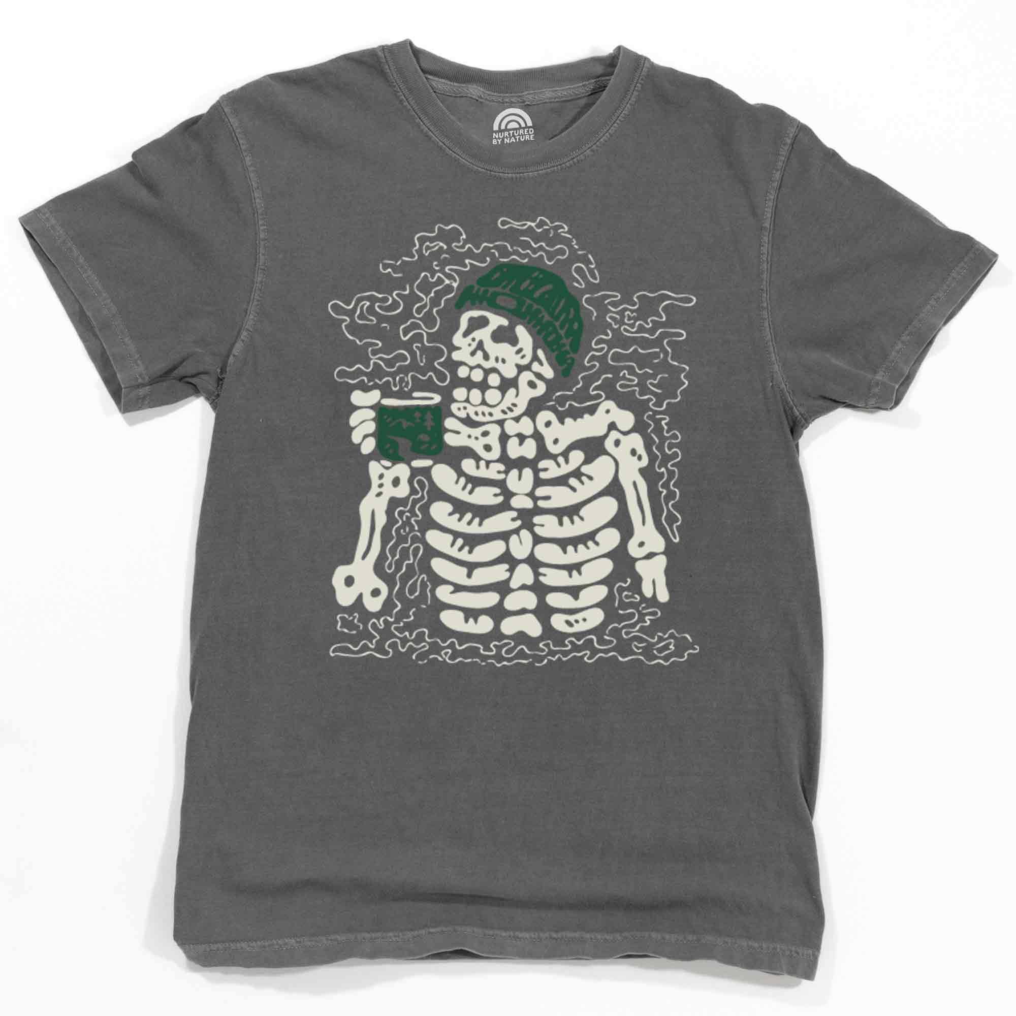 Skeleton Drinking Coffee T-Shirt