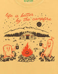 Life is Better by the Campfire Cute Retro Characters Graphic T-Shirt by Nurtured by Nature Studio