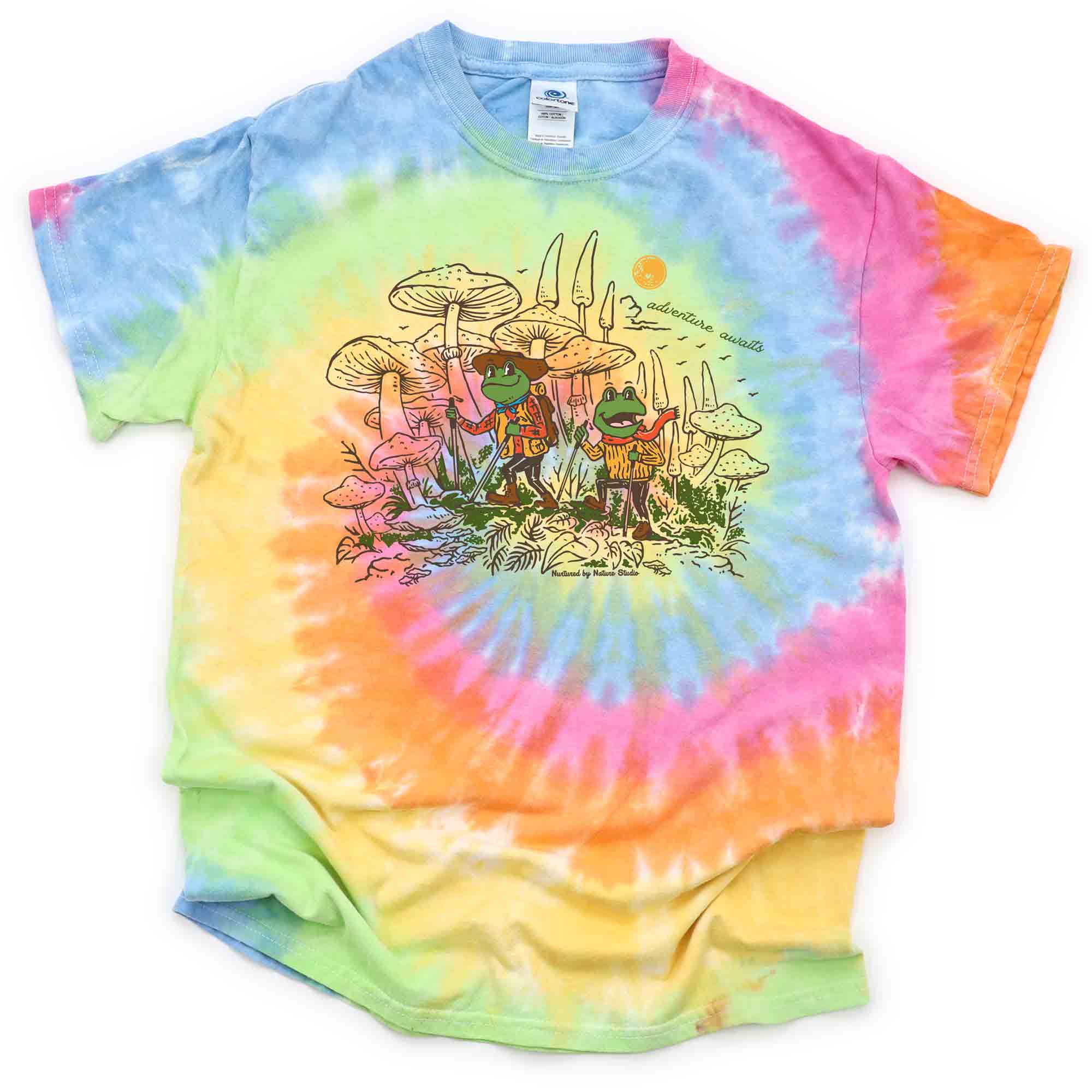 Adventure Frogs Kids Tie Dye Graphic T-Shirt