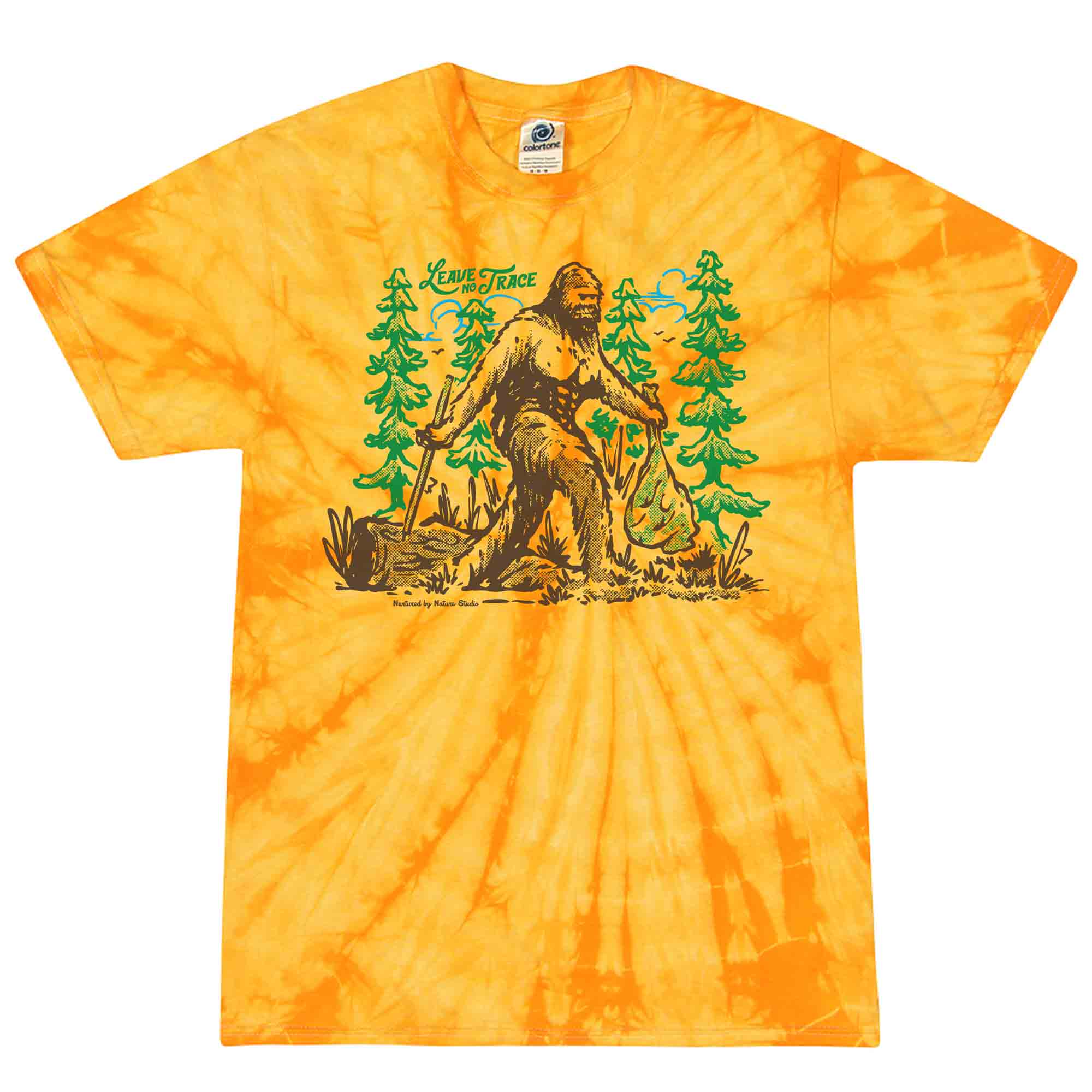 Leave No Trace Hiking Bigfoot Kids Tie Dye Graphic T-Shirt