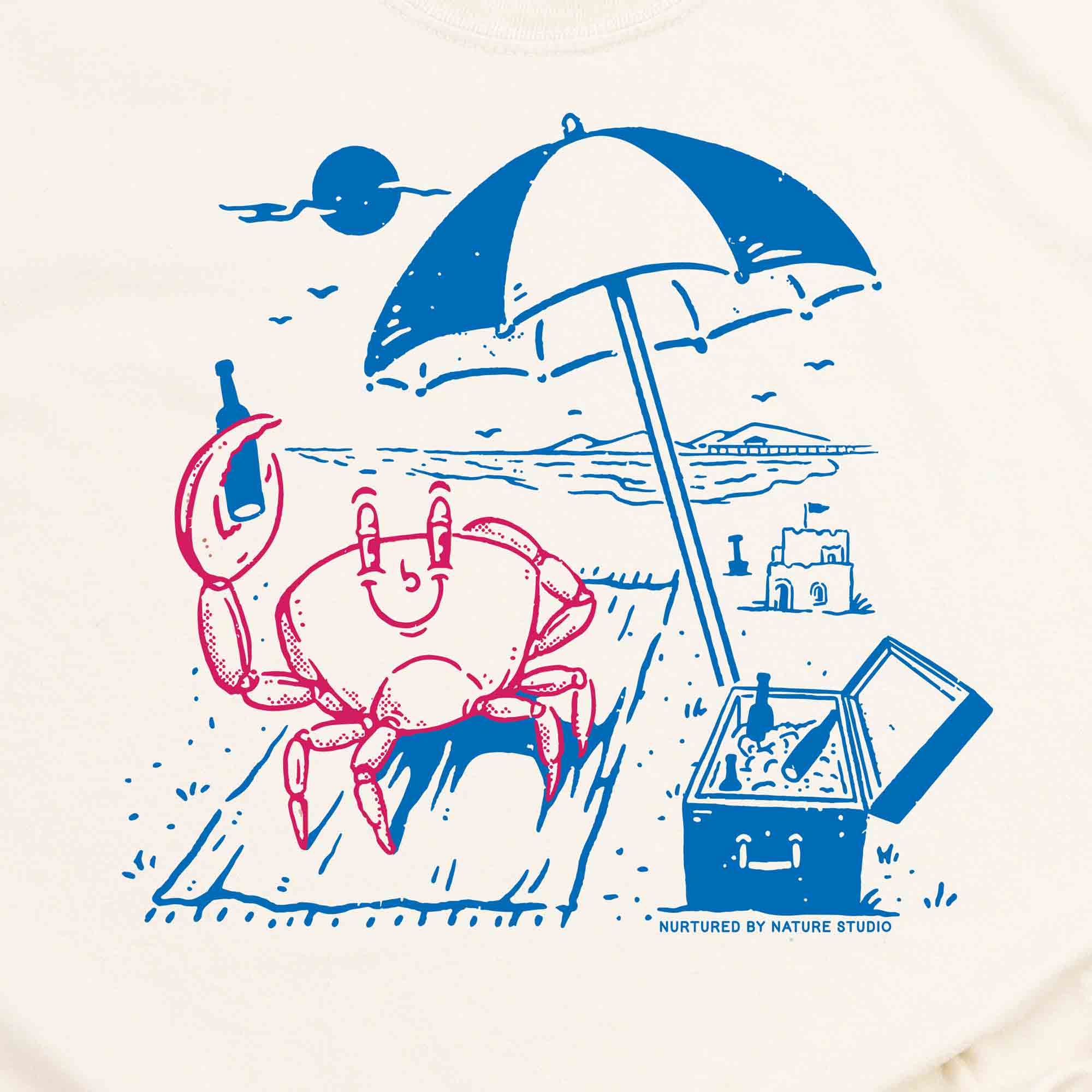 Chill Crab on the Beach Graphic T-Shirt
