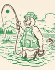 Fly Fishing Bear Graphic T-Shirt