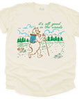 It's All Good in the Woods Hiking Bear Graphic T-Shirt