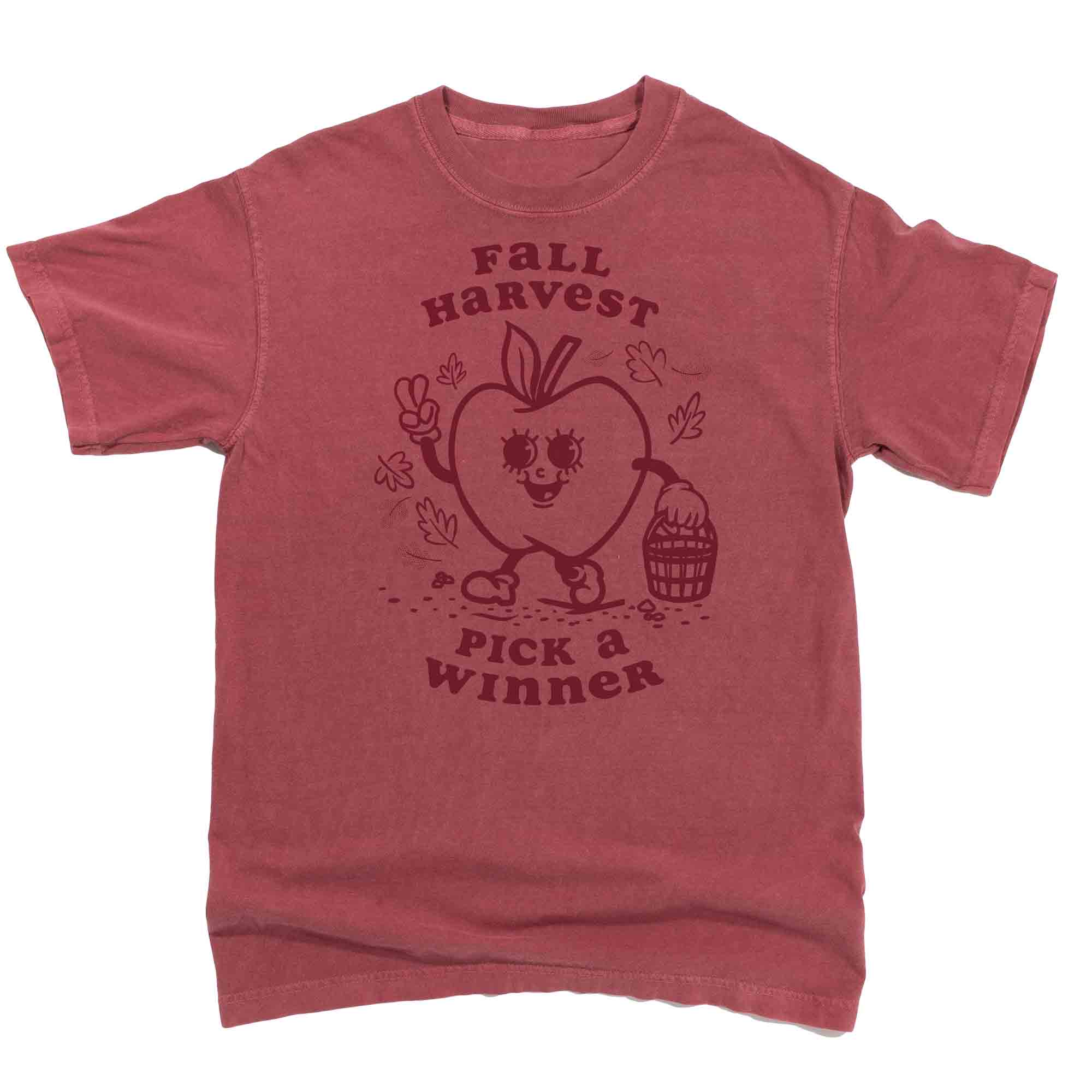 Fall Harvest Cute Retro Apple Character Graphic T-Shirt by Nurtured by Nature Studio