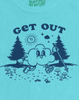 Get Outside Cute Retro Hiking Cloud Character Graphic T-Shirt by Nurtured by Nature Studio