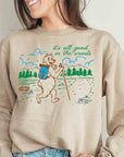 It's All Good in the Woods Hiking Bear Crewneck Sweatshirt