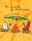 Life is Better by the Campfire Kids Tie Dye Graphic T-Shirt