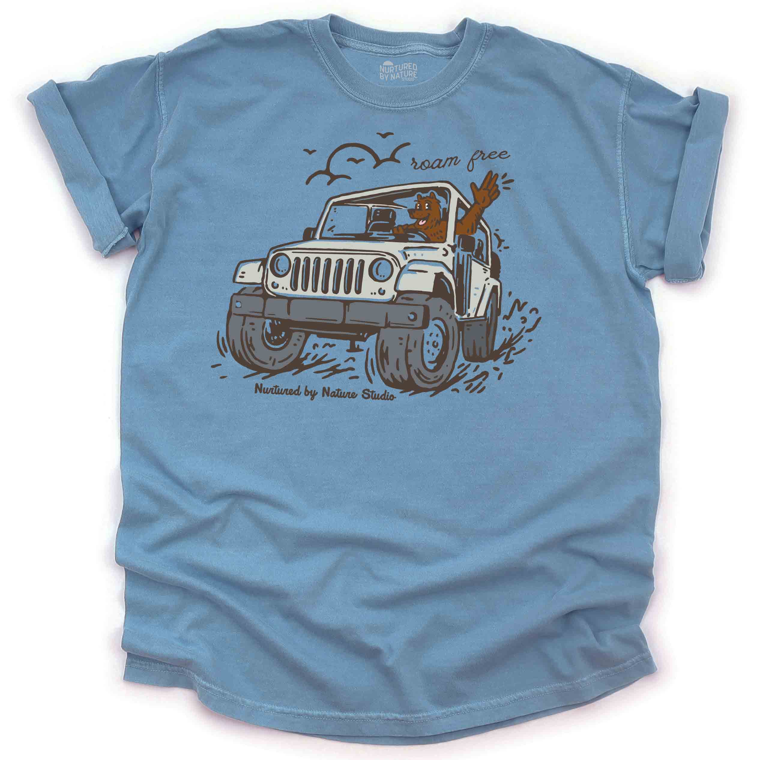 Roam Free Bear Full Color Retro T-Shirt