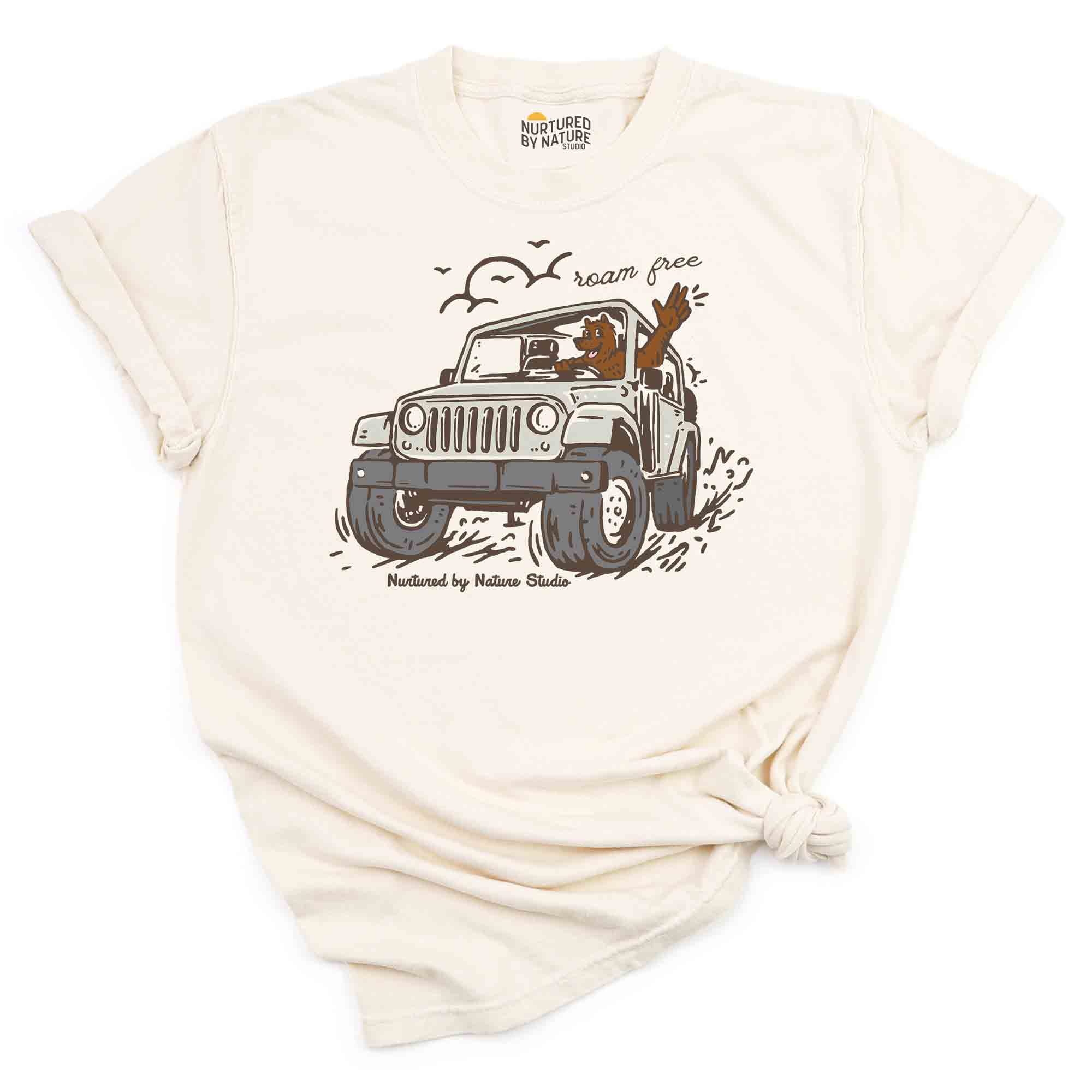 Roam Free Bear Full Color Retro T-Shirt