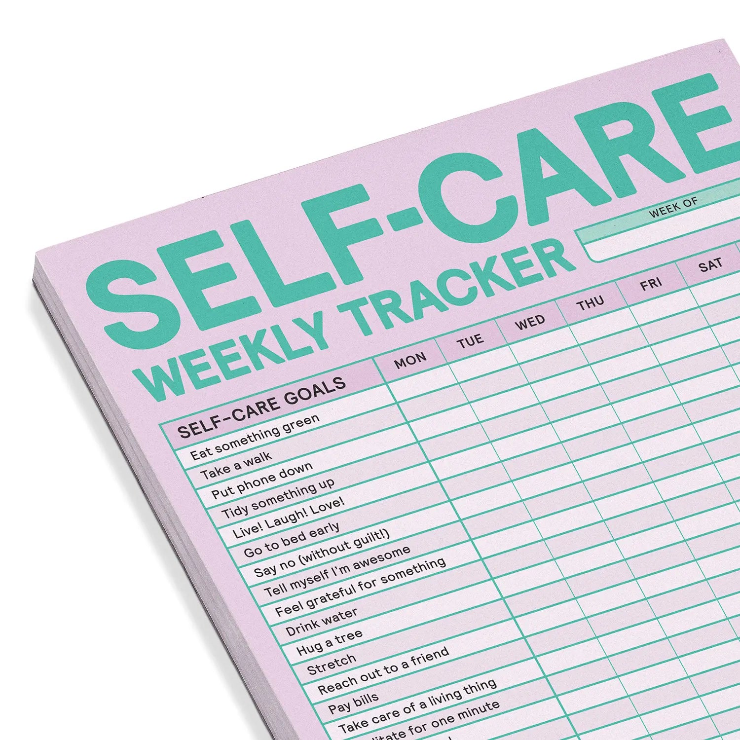 self-care weekly tracker notepad