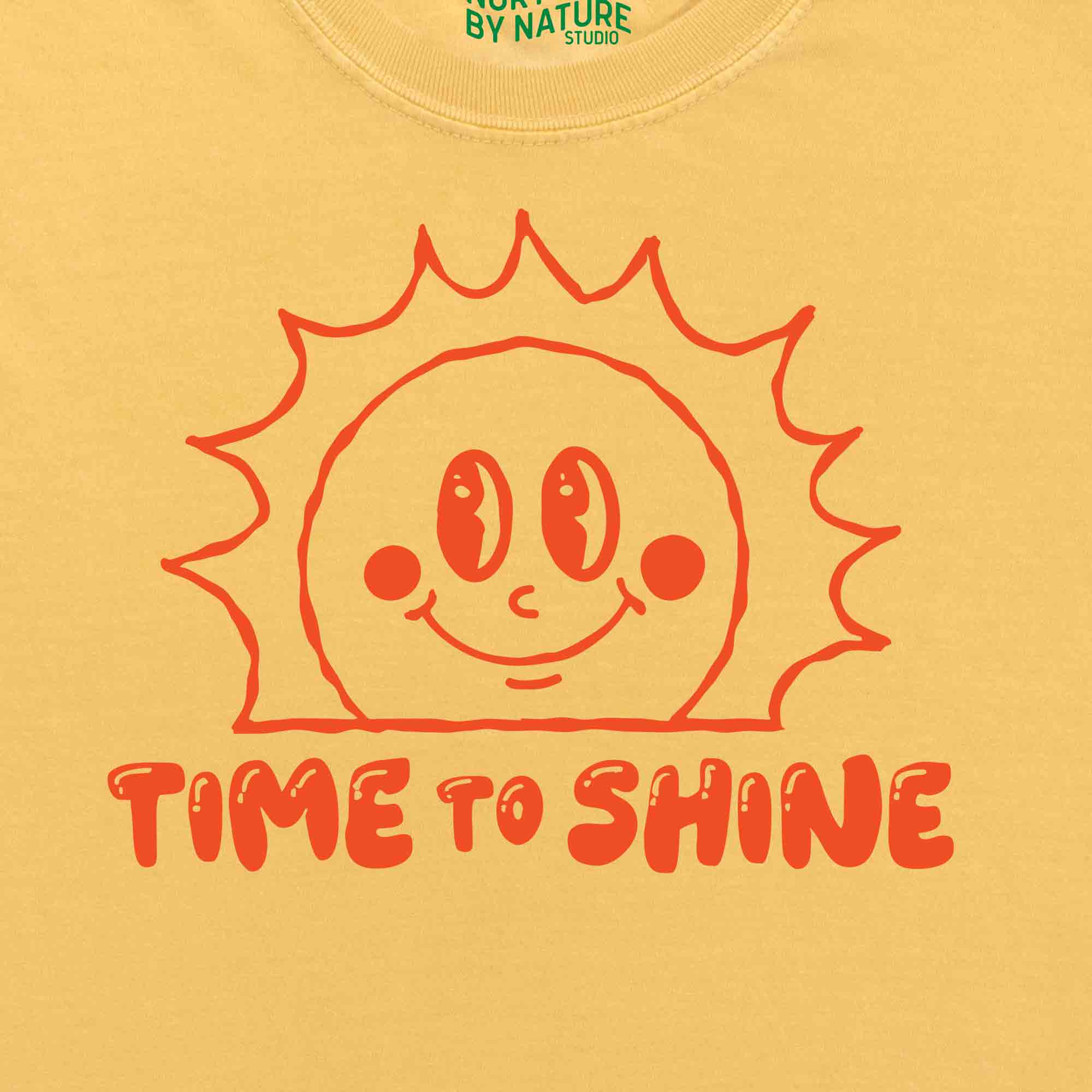 Time to Shine Cute Retro Sun Graphic T-Shirt by Nurtured by Nature Studio
