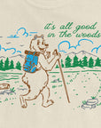 It's All Good in the Woods Hiking Bear Graphic T-Shirt by Nurtured by Nature Studio