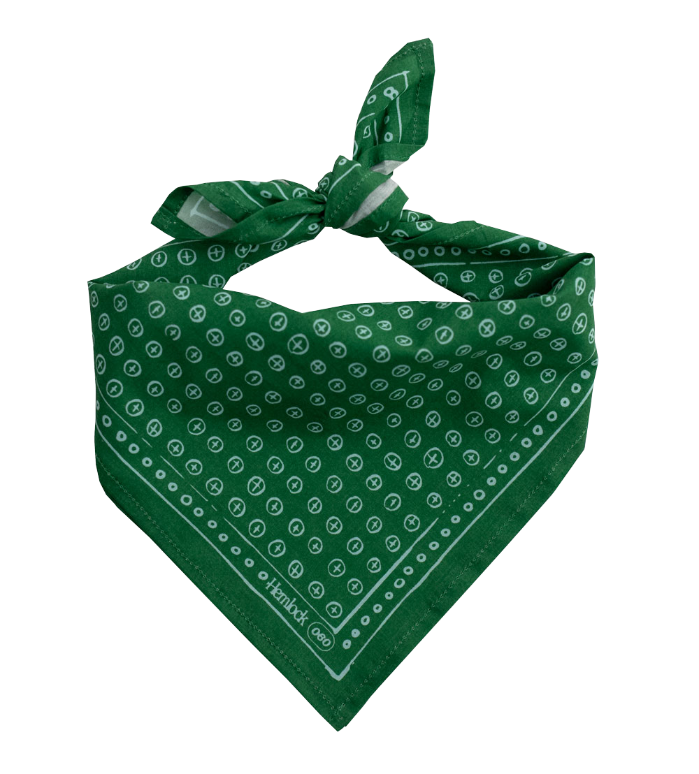 Dot Pattern on Emerald Green Bandana at Nurtured by Nature Studio
