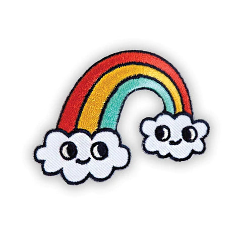 happy clouds &amp; rainbow iron-on patch