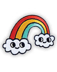 happy clouds & rainbow iron-on patch