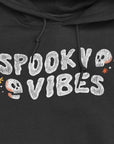 Spooky Vibes Halloween T-Shirt with Skulls on Black Hoodie by Nurtured by Nature Studio