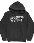 Spooky Vibes Halloween T-Shirt with Skulls on Black Hoodie by Nurtured by Nature Studio