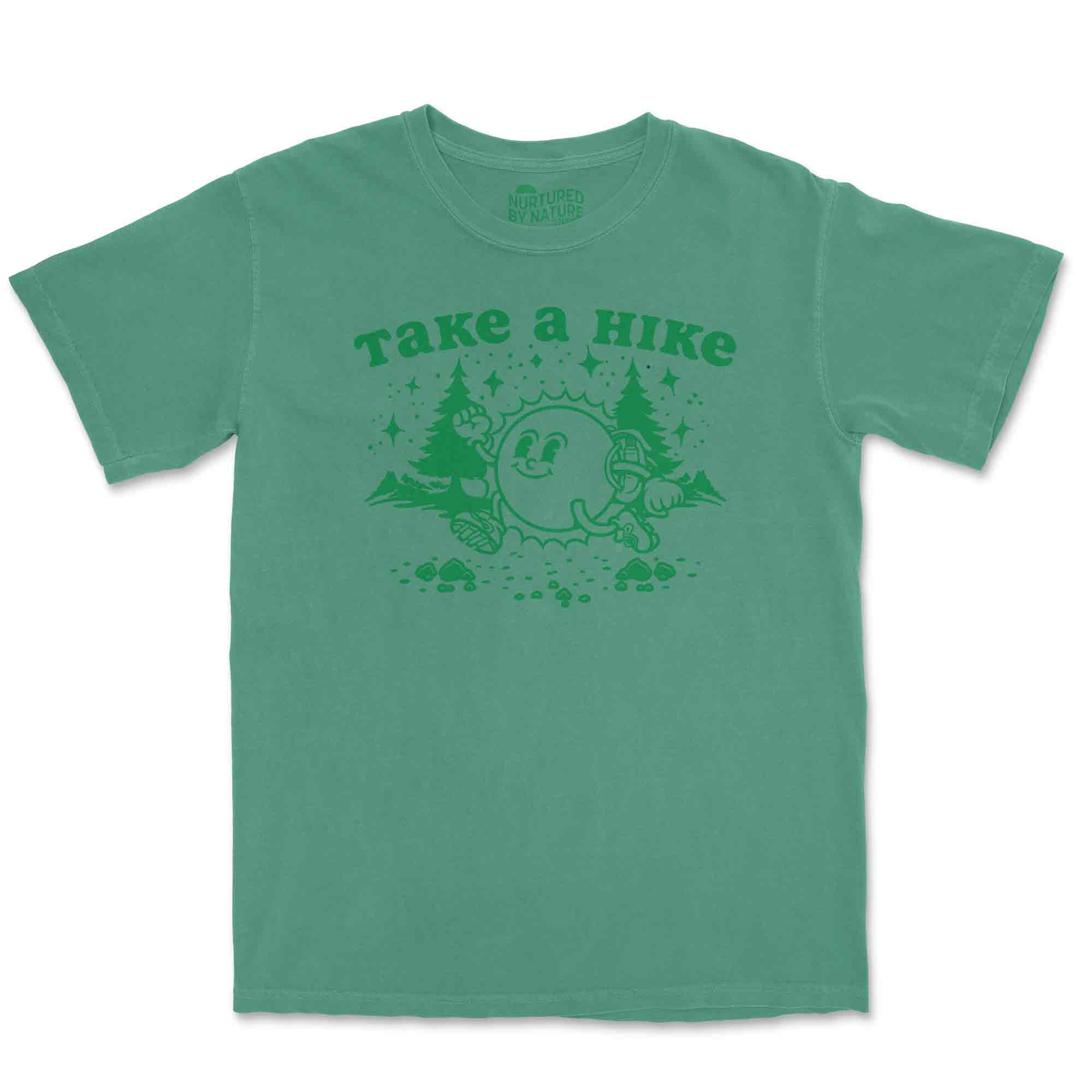 Take A Hike Cute Retro Hiking Sun Graphic T-Shirt by Nurtured by Nature Studio