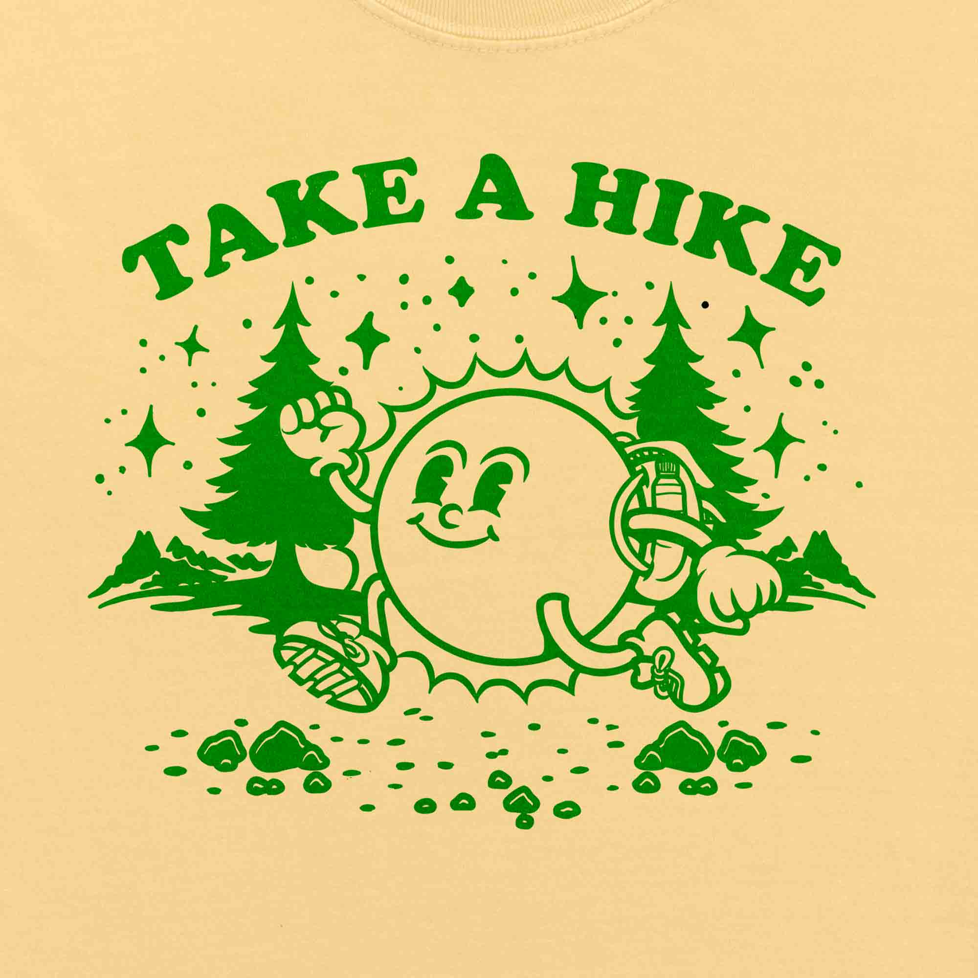 Take A Hike Cute Retro Hiking Sun Graphic T-Shirt by Nurtured by Nature Studio