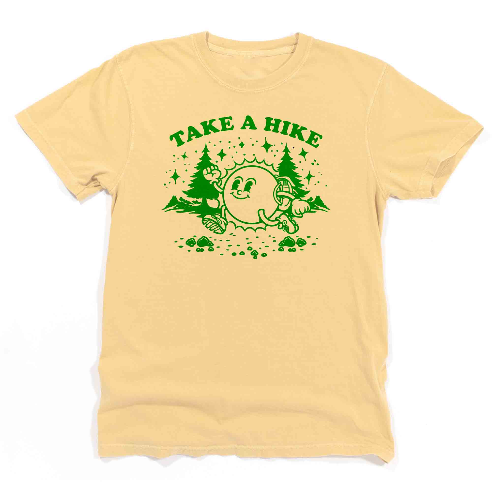 Take A Hike Cute Retro Hiking Sun Graphic T-Shirt by Nurtured by Nature Studio