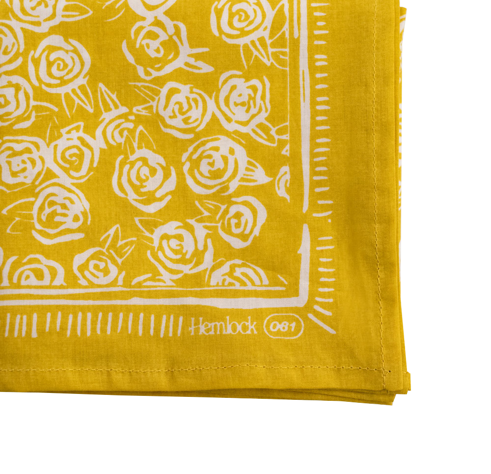 Yellow Rose Pattern Bandana at Nurtured by Nature Studio